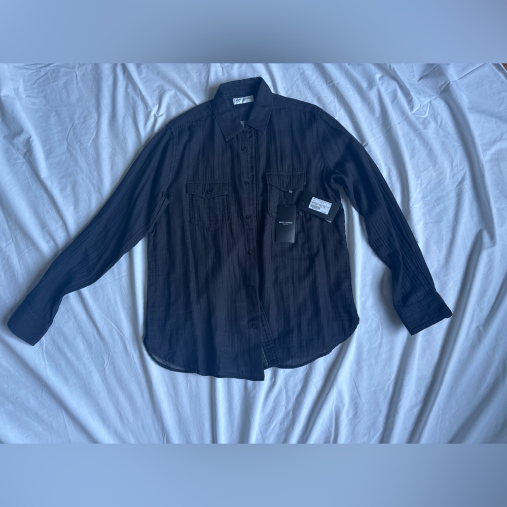 Saint Laurent Charcoal Button-Up Shirt